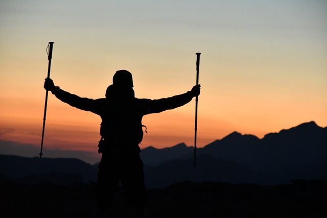 Seorang membawa tracking pole - Foto oleh Álvaro Arcelus dari Pexels